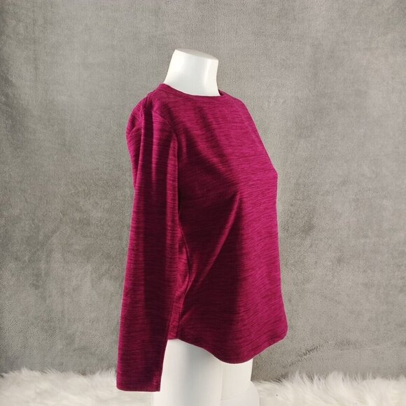 NWT KAREN SCOTT Sports Fleece Hiking Sweatshirt Double Petite Fuchsia Pullover - Picture 5 of 11